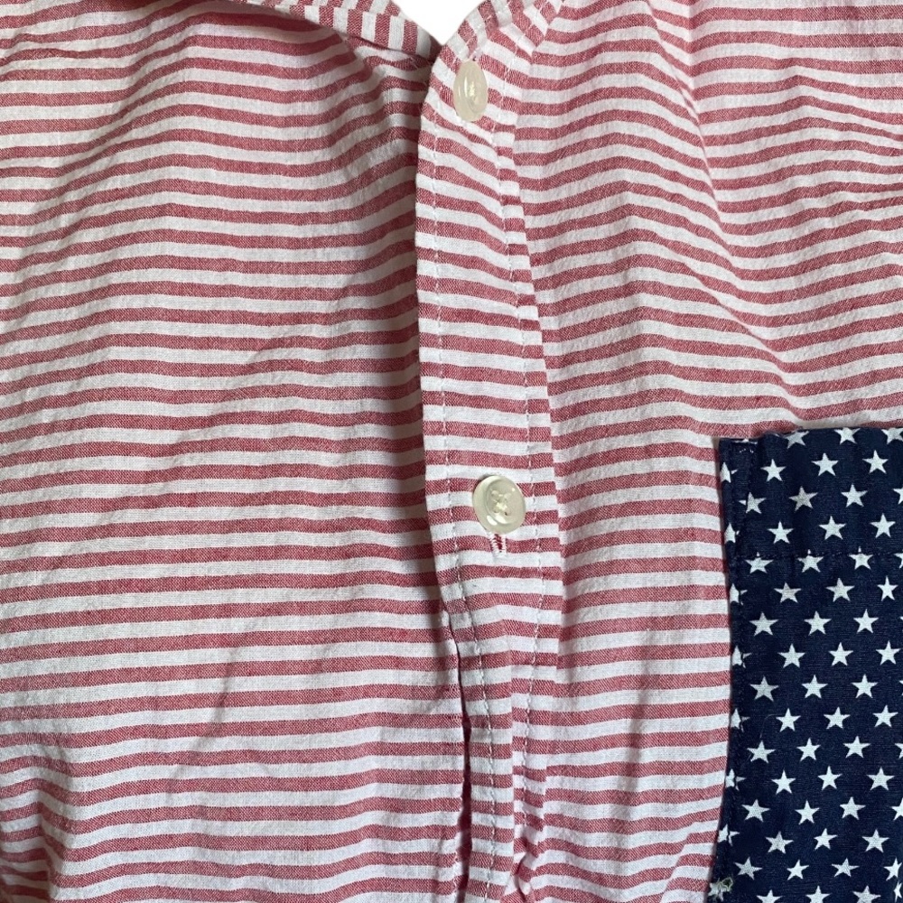 Express | Womens Short Sleeve American Flag Patriotic Button up Top Size Medium - Picture 3 of 6